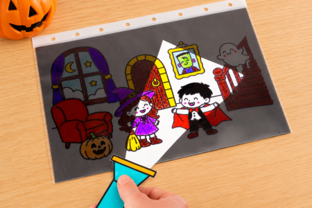 Activite Halloween enfant Lampe magique - Activités manuelles Halloween – 10doigts.fr