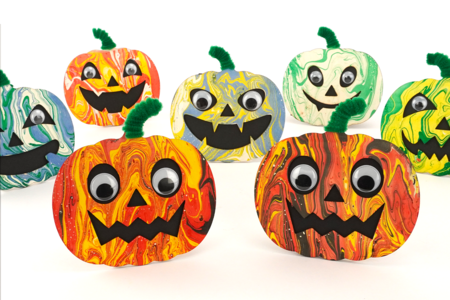 Activites Halloween Citrouille Marbres Enfant - Activités manuelles Halloween – 10doigts.fr