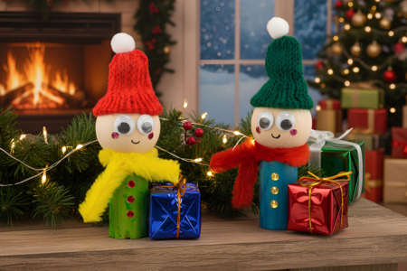 Activités Lutin suspendre Sapin - Activités manuelles bricolages de Noël – 10doigts.fr