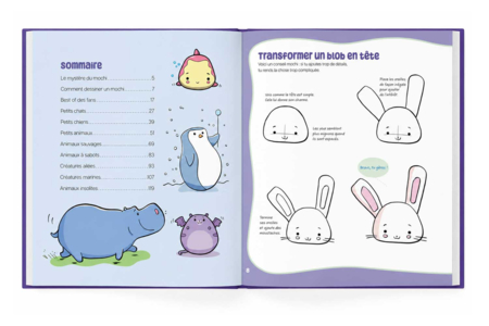 Adorables animaux mochi à dessiner - Livres de coloriage et dessins : pour apprendre et s'évader – 10doigts.fr