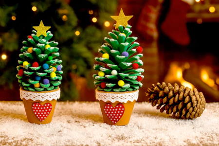 ambiance sapin pomme de pin - Activités manuelles tables de fêtes – 10doigts.fr