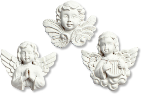 Set de 12 anges assortis, en résine blanche - 10doigts.fr
