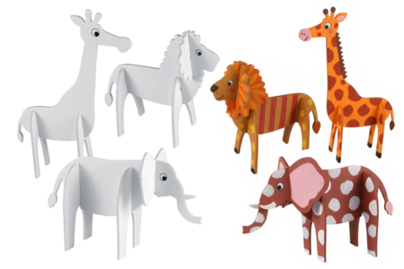 animaux ferme carton - Maquettes en papier – 10doigts.fr