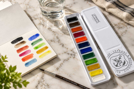 aquarelle étude, boitier en métal - Couleurs aquarelle – 10doigts.fr