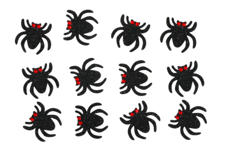 Stickers araignées pailletées - 12 araignées - Gommettes Halloween – 10doigts.fr
