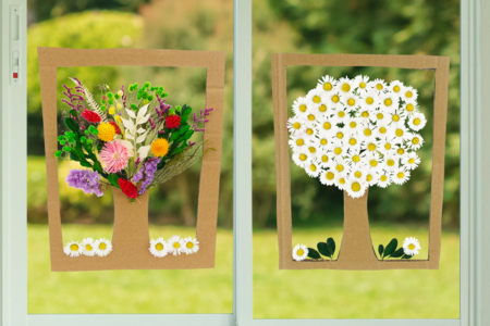 Arbre printanier avec des fleurs séchées - Tutos Bricolages – 10doigts.fr