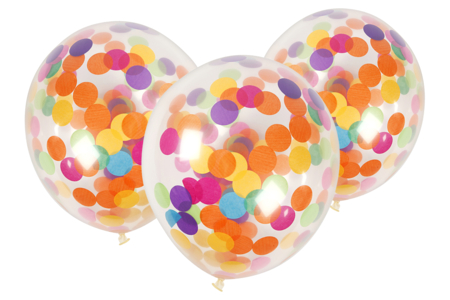 Ballons confettis - 6 ballons - Ballons, guirlandes, serpentins – 10doigts.fr