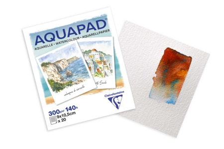 Bloc aquarelle Aquapad - 9 × 10,5 cm - Papiers aquarelle et gouache – 10doigts.fr