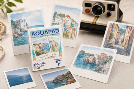 Bloc aquarelle Aquapad, 9 x 10.5 cm - 20 fles - Papiers aquarelle et gouache – 10doigts.fr