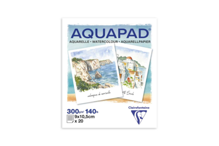 Bloc aquarelle Aquapad, 9 x 10.5 cm - Papiers aquarelle et gouache – 10doigts.fr
