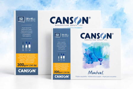 Bloc papier aquarelle Canson Montval, 12 feuilles - Papiers aquarelle et gouache – 10doigts.fr