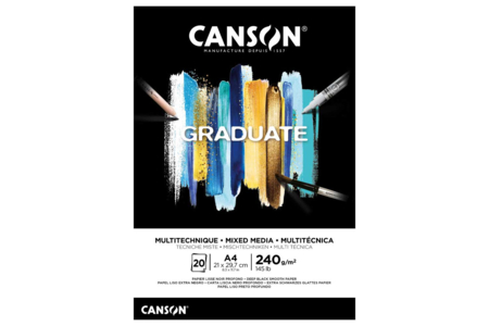 bloc papier canson graduate noir - Papier multi-technique (mixed media) – 10doigts.fr