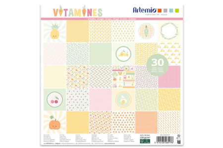 Bloc papier Vitamines Artemio - Papiers scrapbooking – 10doigts.fr