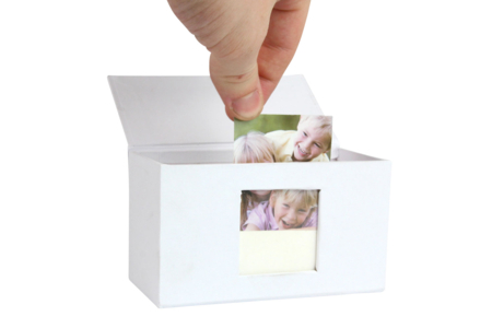 Boite cadre photo en carton blanc 12 cm - Boîtes en carton – 10doigts.fr