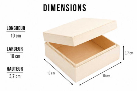 boite carré bois dimensions - Boîtes en bois – 10doigts.fr