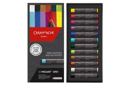 boite de 12 neoart 6901 caran d'ache - Pastels Beaux Arts – 10doigts.fr