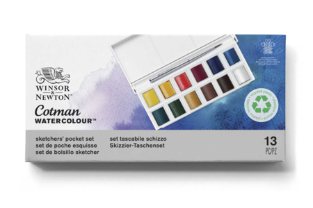 Boîte de poche Cotman Winsor & Newton - Couleurs aquarelle – 10doigts.fr