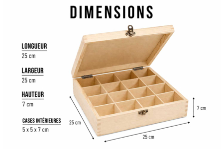 Boîte de rangement 16 compartiments  - Boîtes en bois – 10doigts.fr