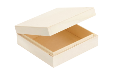 Boite carrée en bois - 10 cm - Boîtes en bois – 10doigts.fr