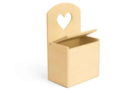 Boite en bois découpe coeur - Boîtes à décorer – 10doigts.fr
