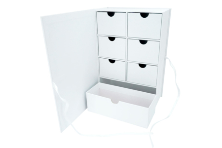 Coffret en carton blanc avec tiroirs - Boîtes en carton – 10doigts.fr