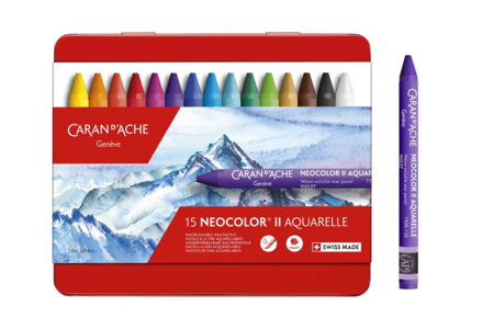 boite Pastels aquarellables Néocolor II - 15 couleurs - Pastels Beaux Arts – 10doigts.fr