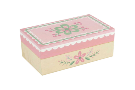 Boite rectangulaire en bois peinture rose - Boîtes en bois – 10doigts.fr