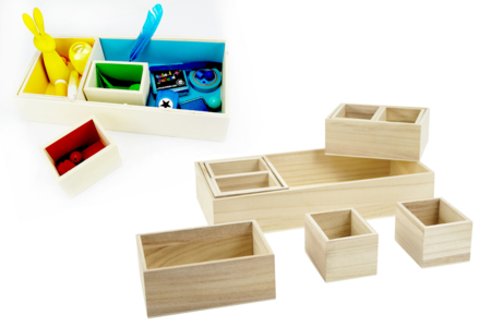 Boîte en bois - 10 compartiments amovibles - Boîtes et coffrets – 10doigts.fr