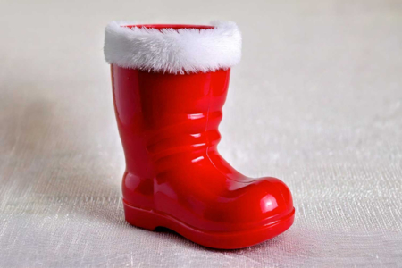 botte pere noel rouge - Plastique Transparent – 10doigts.fr