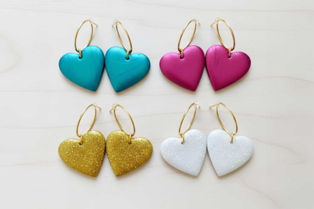 boucles d'oreilles fimo effect métal et paillettes - Pâtes Fimo Effect – 10doigts.fr