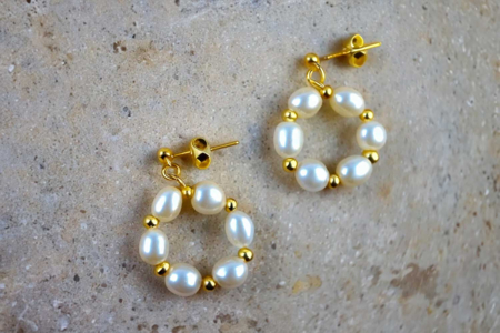 boucles petites perles nacrées - Perles Nacrées – 10doigts.fr