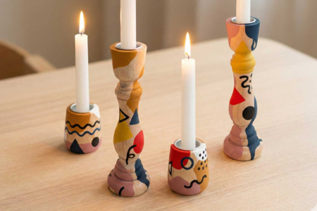 Bougeoir en bois 17,5 x 5,5 cm - Bougeoirs en bois – 10doigts.fr