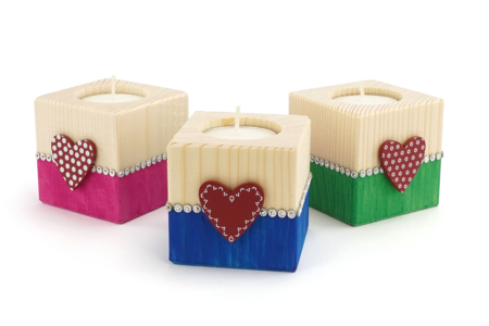 bougeoir fête des mères DIY - Bougeoirs en bois – 10doigts.fr
