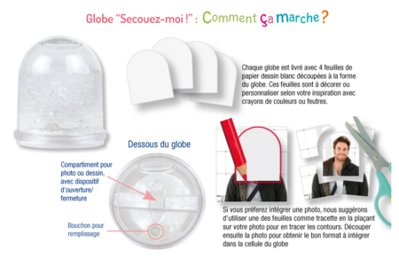 Boule à neige à personnaliser - Plastique Transparent – 10doigts.fr