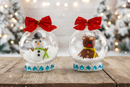 boule à neige noël DIY enfants - Activités manuelles bricolages de Noël – 10doigts.fr