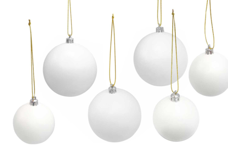 Boules de Noël blanche en plastique - Tailles au choix - Boules de Noël DIY – 10doigts.fr