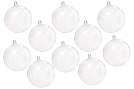 Boules en plastique transparent - 10 pièces - Boules en plastique de Noël – 10doigts.fr