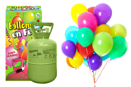 Bouteille d'hélium jetable pour 30 ballons - Ballons, guirlandes, serpentins – 10doigts.fr