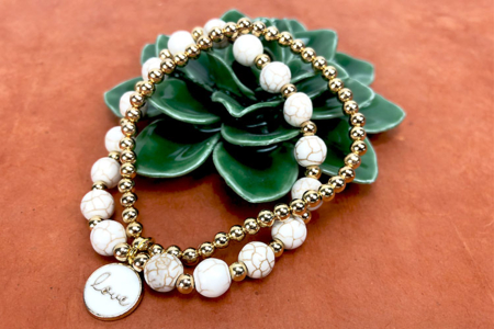 Perles Howlite blanc - 48 perles - Pierres semi précieuses et minérales – 10doigts.fr