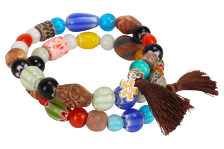Perles artisanales Troja en céramique - 40 perles - Pierres semi précieuses et minérales – 10doigts.fr