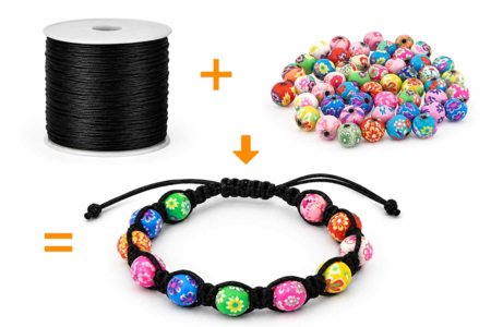 bracelet shamballa pate fimo  - Cordons queue de rat – 10doigts.fr