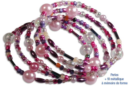 Bracelets en perles de rocaille, camaïeu de roses - Tutos Fête des Mères – 10doigts.fr