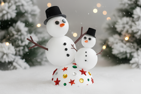 Bricolage enfant bonhommes de neige - Activités manuelles personnages de Noël – 10doigts.fr