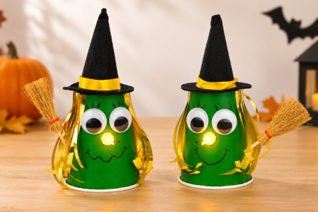Bricolage enfant Halloween Sorciere lumineuse - Activités manuelles Halloween – 10doigts.fr