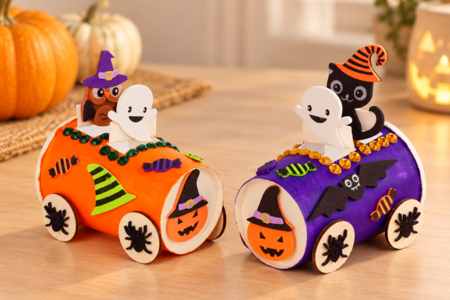Bricolage Halloween Train Fantome Enfant - Activités manuelles Halloween – 10doigts.fr