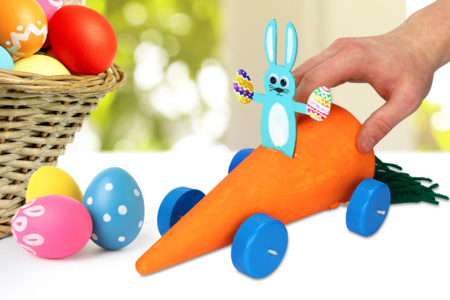 La voiture carotte du Lapin de Pâques - Tutos Pâques – 10doigts.fr