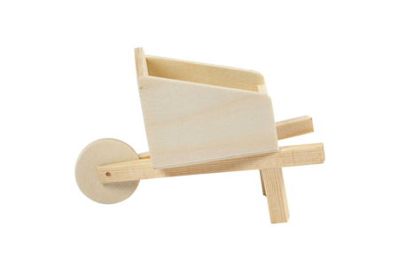 Brouette en bois  - Univers Miniature : maison de poupée et miniatures – 10doigts.fr