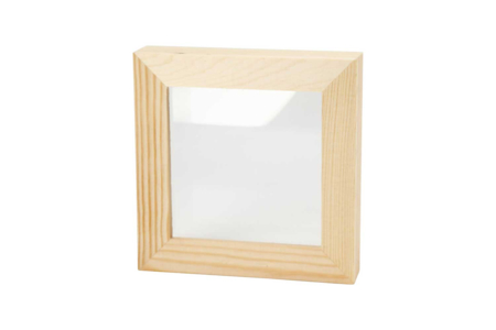 Cadre 3D avec vitre - 12.5 x 12.5 cm - Cadres photos en bois – 10doigts.fr