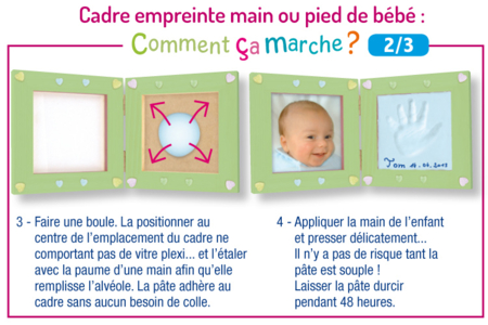 Cadre empreinte main ou pied de bébé - Décoration d'objets – 10doigts.fr