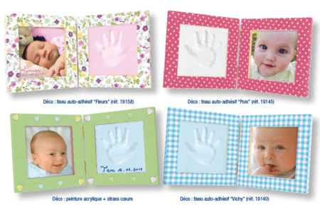 Cadre pliable pour empreinte main ou pied de bébé et photo - Tutos Modelage – 10doigts.fr
